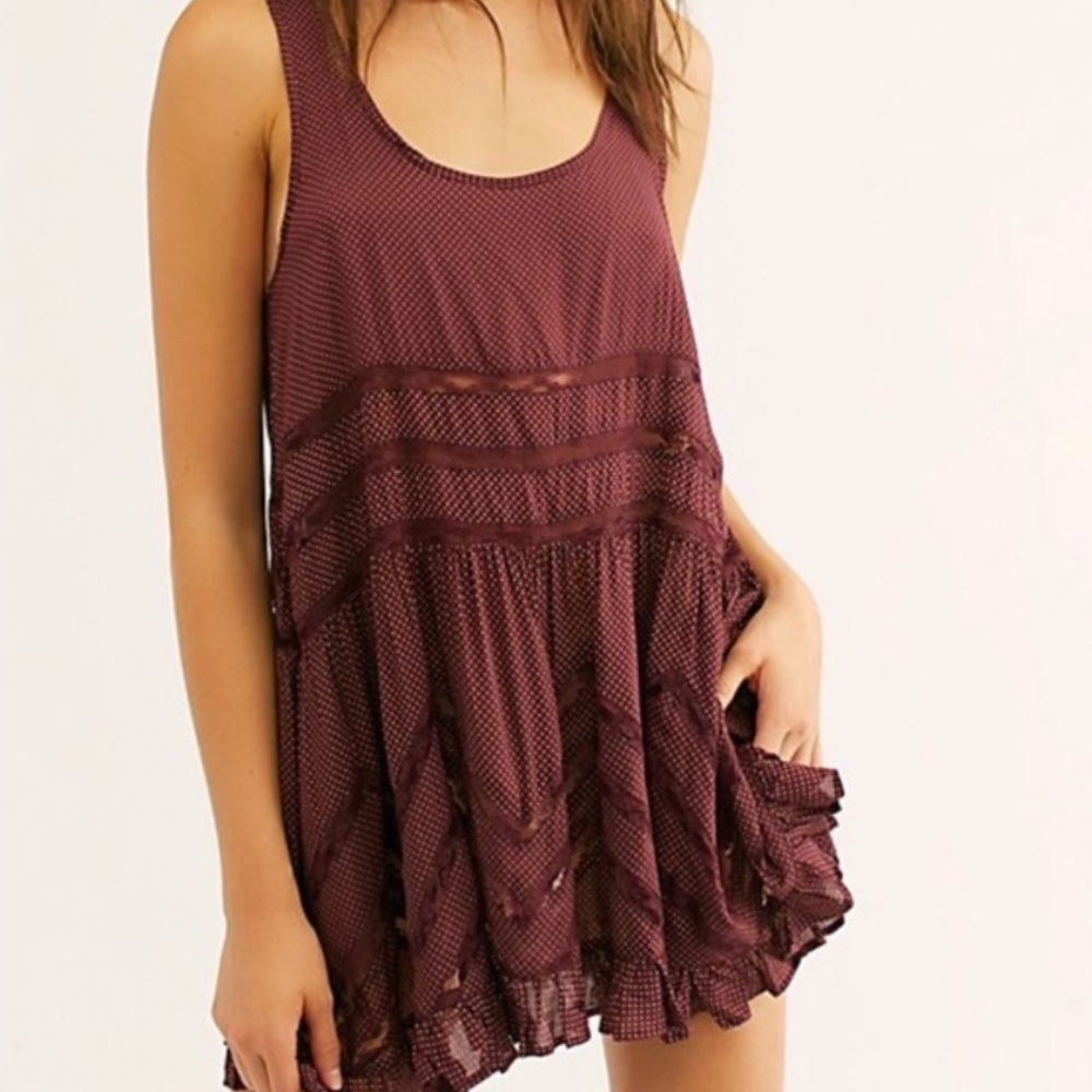 Free People Voile and Lace Trapeze Slip
